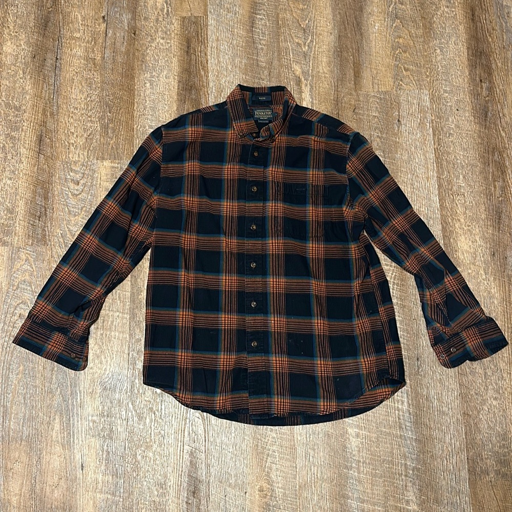 Brown plaid Pendleton Wayne size L corduroy